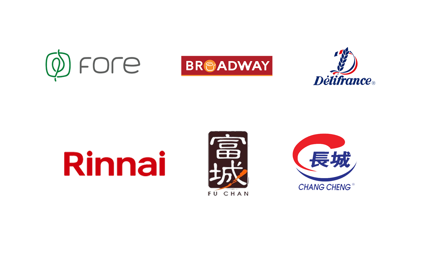 Selected brands and SMEs Bluehive has worked with — Fore, Broadway, DéliFrance, Rinnai, Fu Chan and Chang Cheng